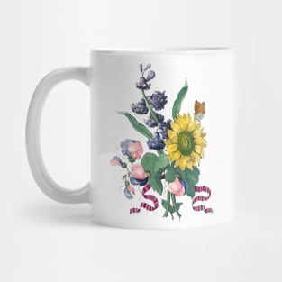 Vintage Bouquet Botanical Illustration Mug